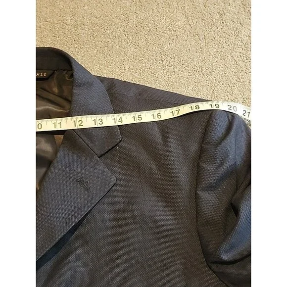 NWT Riccardo Fazzi Sport 4Button Solid Navy Suit Jacket Blazer Wool 42L